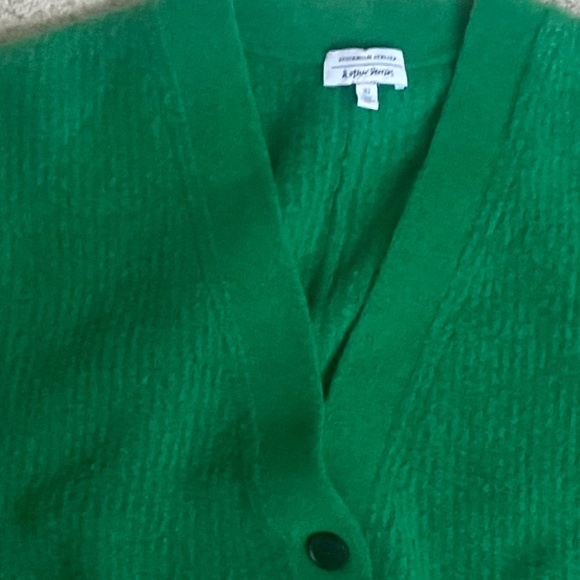 & Other Stories V-Neck Cardigan Emerald Green Size Small - Picture 6 of 12
